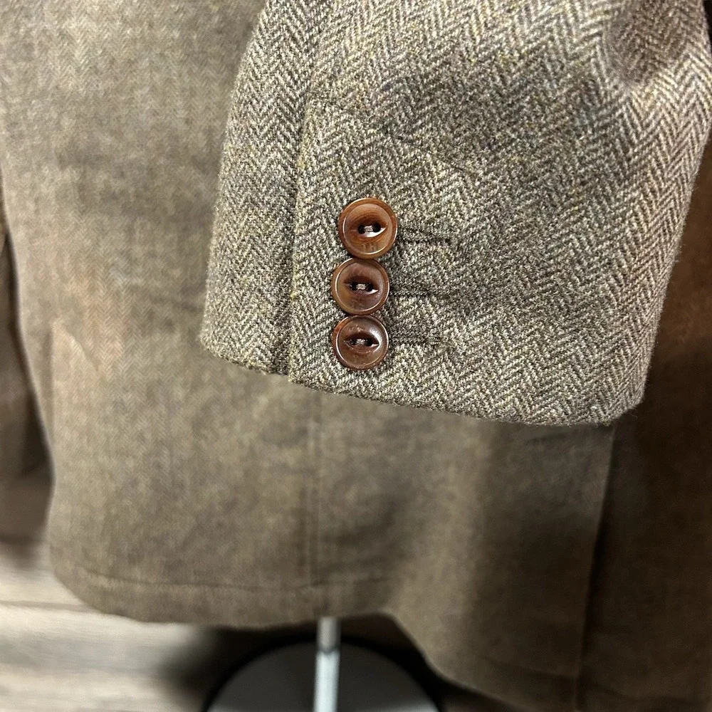 Tommy Hilfiger Men's Tweed Sport Coat Blazer Wool Blend Herringbone‎ Large